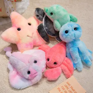 Vibrant Ocean Animal Plush Dolls, Soft Multicolor Stuffed Decorations for Living Room Sofa, Cute Sea Life Gift for Kids