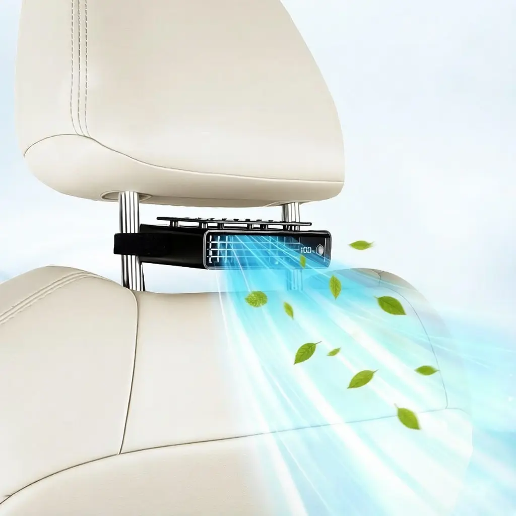 【Summer Survivals】JOYTUTUS 2026 Car Seat Fan Clip On Fan Car Adjustable Fan, USB Rechargeable, LED Display, 360° Rotation, 100 Speeds Adjustment, Detachable Clip, Magic Tape, 20Hr 3000mAh Battery Summer Fan for Car Baby Stroller Backseat DealsforYouDays