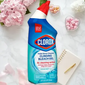 Clorox Ocean Mist Toilet Bowl Cleaner 48fl oz 2ct - Toilet Bowl Cleaner, Ocean Mist Scent, 48fl oz, 2 Pack, Clinging Bleach Gel, for Toilet Cleaning