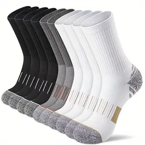 Men's 15-Pair Mid-Crew Athletic Running Socks, Sweat-Absorbing, Comfy, Breathable, Thin for Basketball Training, Outdoor Activities, Mid-Crew Fit