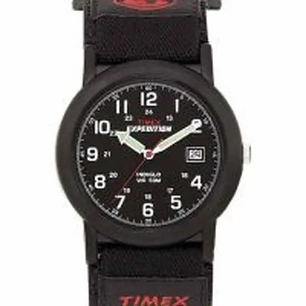 Timex T40011 Male Casual Wear Watch, Expedition Camper Series, Black Fast Wrap Tie Cloth Strap, Date Display