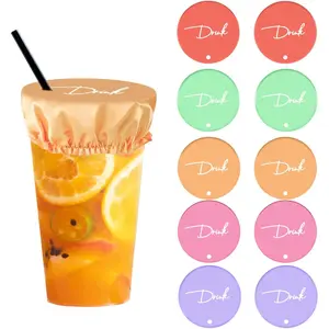 Drink Covers for  Protection, 10 Pack Drink Protector for Women & Men,  & Washable Fabric  Glass Cover with Straw Hole,  Your Drinks from Being Spiked, Multicolor