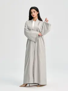 Women's Solid Color Long Sleeve Abaya, Casual Comfy Long Dress for Muslim Women, Women's Islamic Clothing for Daily Wear, Modesty Muslim Clothing, Modest Muslim Outfits