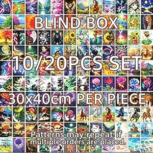10pcs/20pcs Diamond Painting Kit, Cartoon Animal & Nature Designs, 30x30cm&30x40cm Multiple styles to choose DIY 5D Full Drill Art Set, Wall Decor Gift for Beginners