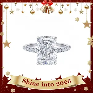 2026 Refined 4CT D Radiant Cut Moissanite Sterling Silver Ring for Women, Designed to Stand Out