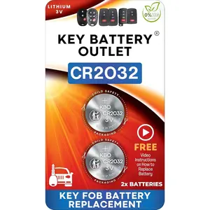 CR2032 Key Fob Battery Replacement 2 Pack Universal Fit Compatible with Key Fobs Requiring CR2032 Video Installation Guide Included