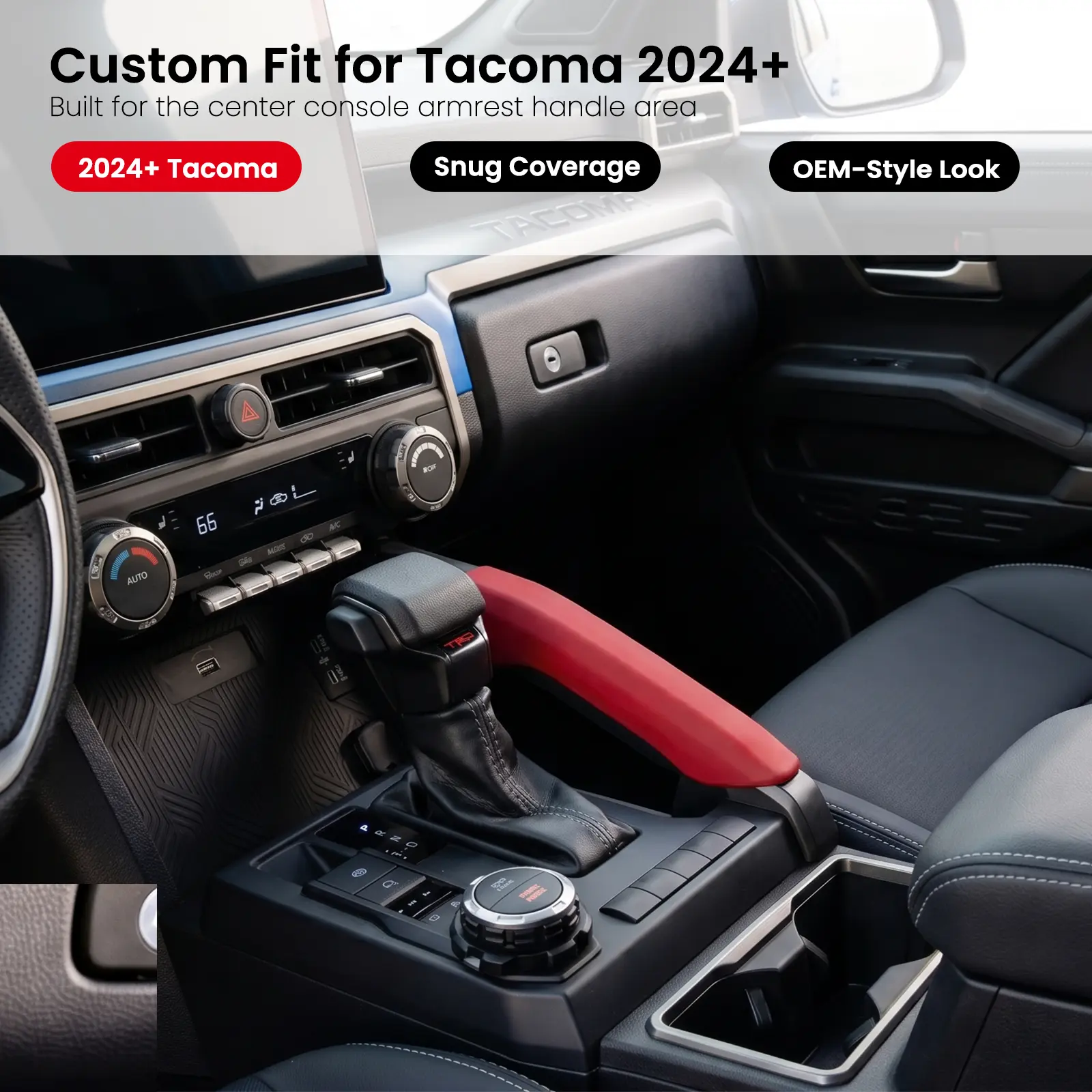 Tacoma Center Console Grab Handle Cover Silicone Interior Cover Trim for Toyota