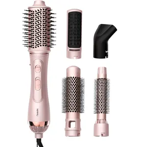 Nimmu 5 in 1 hair dryer brush, detachable hot air brush set, negative ion hot air brush for quick drying, curling, straightening, women's professional hair tools, hair straightener, straightening comb, automatic curling iron, girls gift