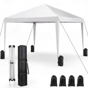 VOWNER 10x10 FT Outdoor Pop-Up Canopy Tent 118.1” Length – Quick & Easy Setup, Waterproof UPF 50+ Sun Shelter with Adjustable Height for Backyard, Camping, Beach & Vending