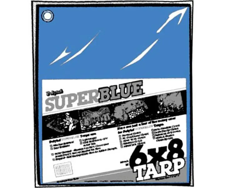 Polytuf Brands S56GM8X10 Utility Tarp - 8 x 10 ft Blue Outdoor Covering for Camping & Hiking Tent Accessories