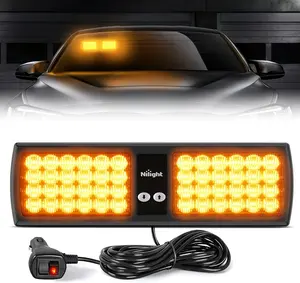 Nilight Amber 48LED Visor Strobe Lights Interior Windshield  Warning Light Super Bright LED  dealsforyoudays