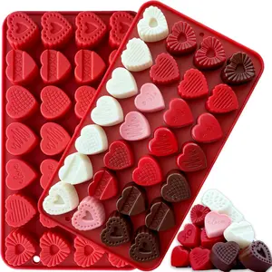 2PCS Heart Candy Chocolate Molds, 28-Cavity Valentines Mold Mini Heart Molds Valentines Day Silicone Molds for Chocolate, Candy, Hard Candy, Ice Cube,Gummy, Candle, Cake Cupcake Decorations