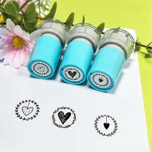 Heart and Wreath Stamp Set, Ink Handmade Stamps for Cards, Diaries, Journals, Packaging Decorations, Thank-You Notes
