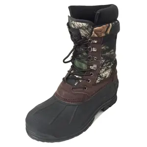 Men's Winter Snow Boots Camouflage 10" Leather Waterproof Insulated Hunting