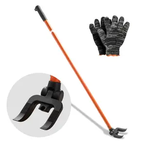 Pallet Buster Tool, 44-Inch Carbon Steel Handle Wrecking Pry Bar, 2000 Lbs Weight Capacity, Heavy Duty Deck Board Removal Tool, Breaker Bar For Flooring, Framing, Roofing, Trim, Drywall, Construction Demolition