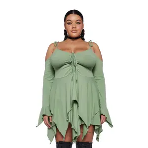 Plus F Is For Fairies Handkerchief Dress - Sage