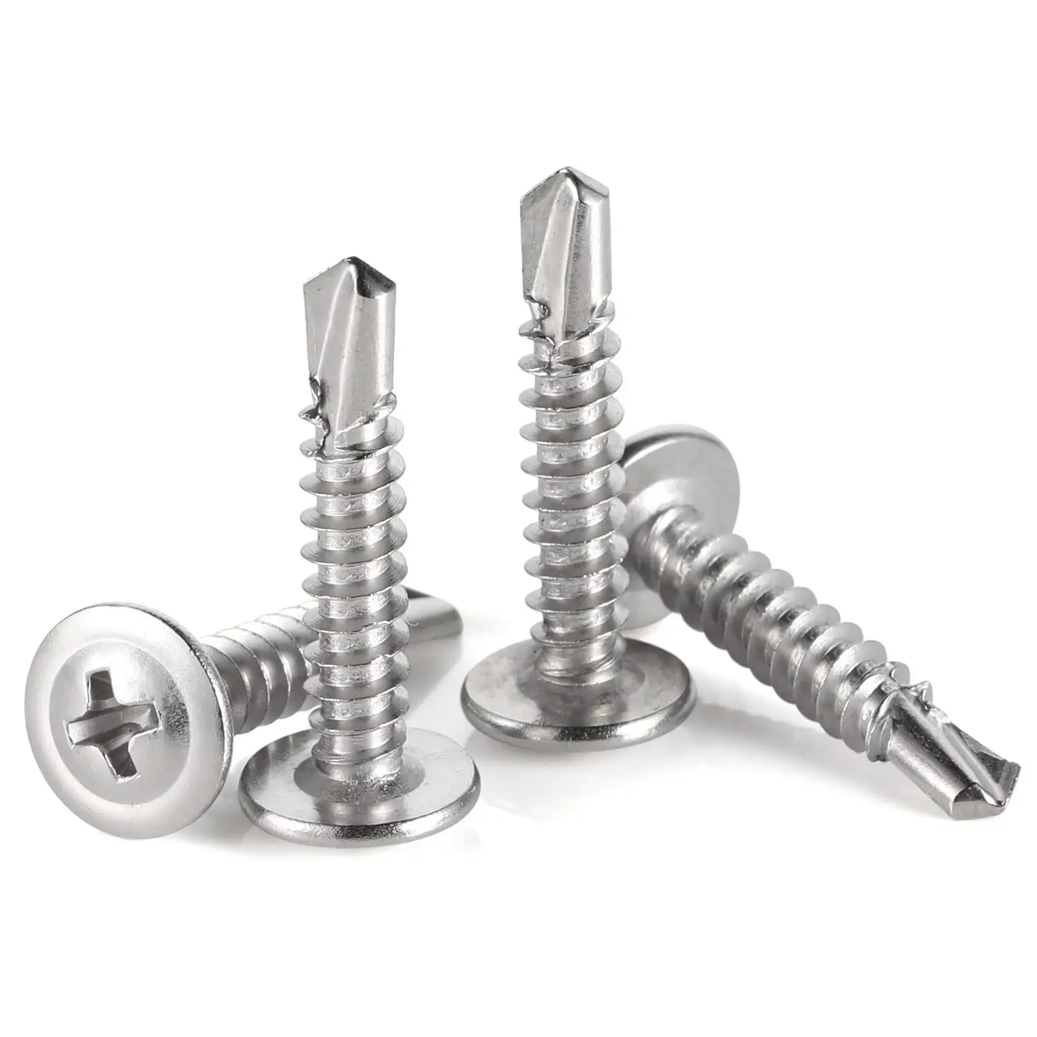 410 Stainless Steel Phillips Truss Head Self-drilling Tek Screw, 100pcs/set Self Tapping Screws Sheet Metal Screws for Spring, Multifunctional Stainle