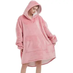 Oversized hooded blanket - thick plush material - ideal choice for autumn and winter seasons - unisex bathrobe - perfect family gift - sporty style - elegant warmth - essential for adults