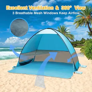 [Quick Set Up] Pop Up Beach Tent Portable Sun Shade Shelter Outdoor Camping Fishing Canopy Blue/Green, Camping Accessories, Sturdy Construction, Fishing, And Backyard Fun, Family Trips And Outdoor Adventures, Tent for Beach, Camping Canopy, Tents Outdoor
