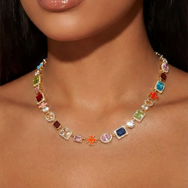 Amalfi Dreams Multicolor Stone Necklace | 14K Gold Plated | 16 Inch + 2 Inch Extender | Gift for Her