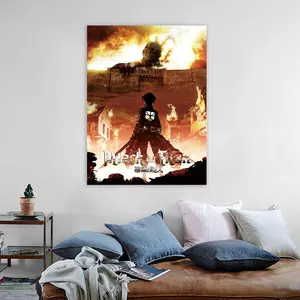 One Attack on Titan art poster/artwork/anime poster print, Japanese anime/manga, movie wall art decoration, suitable for living room, bedroom, dormitory, holiday gift, frameless, Decorative Artwork