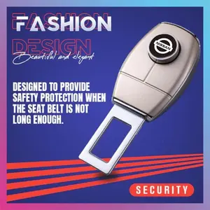 Car seat belt silver buckle clip lock extender  For Nissan Qashqai X J10 J11 Trail Tiida Teana Skyline Juke X-trail Almera Car Accessory