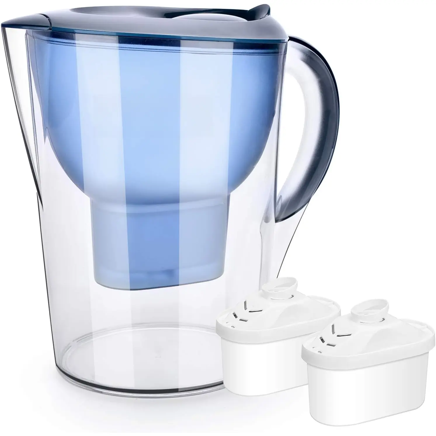Alkaline Water Filter Pitcher - 3.5 Liters Improve PH, 2 Filters Included, BPA Free, 7 Stage Filteration System to Purify, Blue