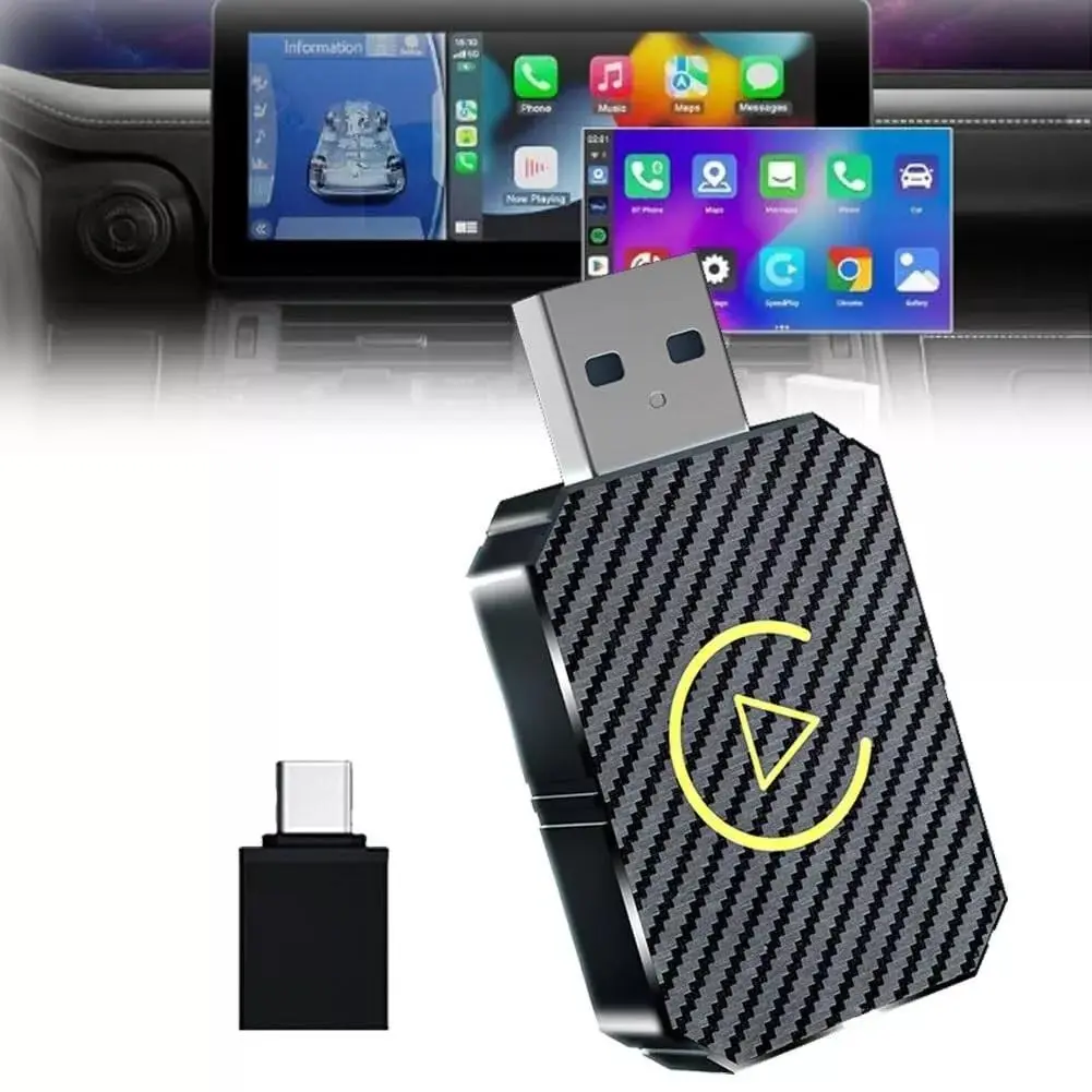 Android Auto Wireless Adapter & Apple CarPlay Wireless Adapter, Converts Wired to Wireless CarPlay Dongle Plug & Play CarPlay Wireless Adapter for iPhone iOS 12+ / Android 11+& Cars from 2016+
