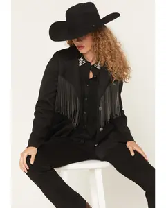 Colton Faux Suede Fringe Blazer
