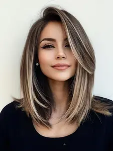 12 Inch Short Straight Wigs for Women, Gorgeous Fluffy Wigs without Bangs, Synthetic Lace Front Wigs for Party, Daily Use, Middle Part Wig, Synthetic Hair Wig