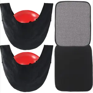 (2+2 Pack 10"x8" Microfiber Bowling Ball Towel Shammy Pad with Easy-Grip Dots, Bowling Seesaw Bag for Storage Balls, Bowlings Polisher Bag Machine Washable & Non-Slip