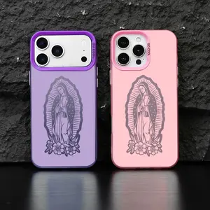 Virgin Mary Pattern Phone Case for iPhone Samsung 17Pro Max Air 16 15Plus 14 13 12 11 XR XS Galaxy S25 S24 S23 Fe S22 Plus Ultra, Shockproof Drop, Protection Durable, Faithful Tech Advanced Fashion Gift.JL46   Protective Casing