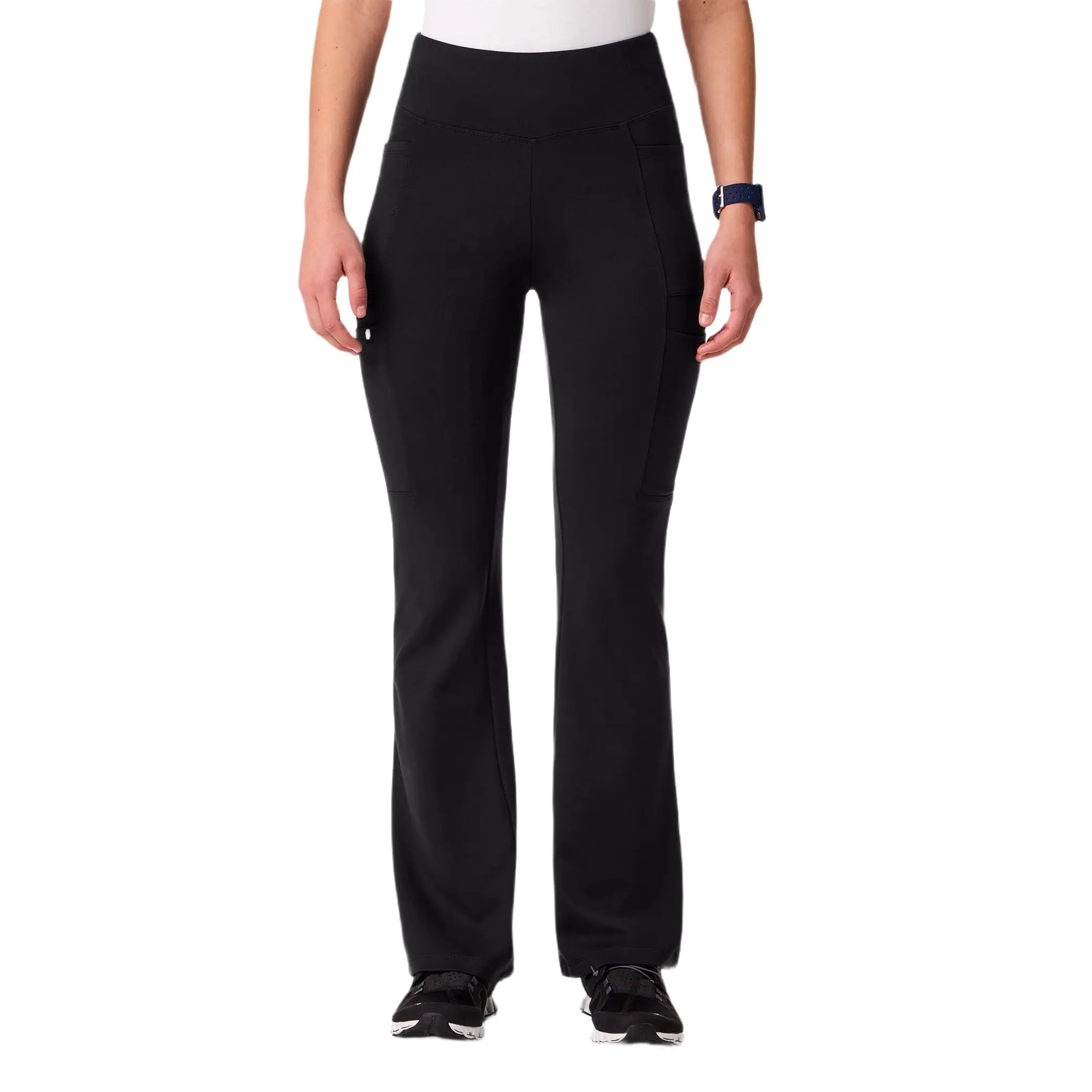 JAANUU Perri UltraSOFT Yoga Scrub Pant, Skinny Fit Yoga-Inspired Scrub Pants - Black & Carbon Gray
