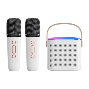 Karaoke Machine for Kids Adults, Portable Bluetooth Mini Karaoke Microphone Singing Speaker with 2 Wireless Mic and Light,Toys for All Smartphones,Birthday, Family,Home Party