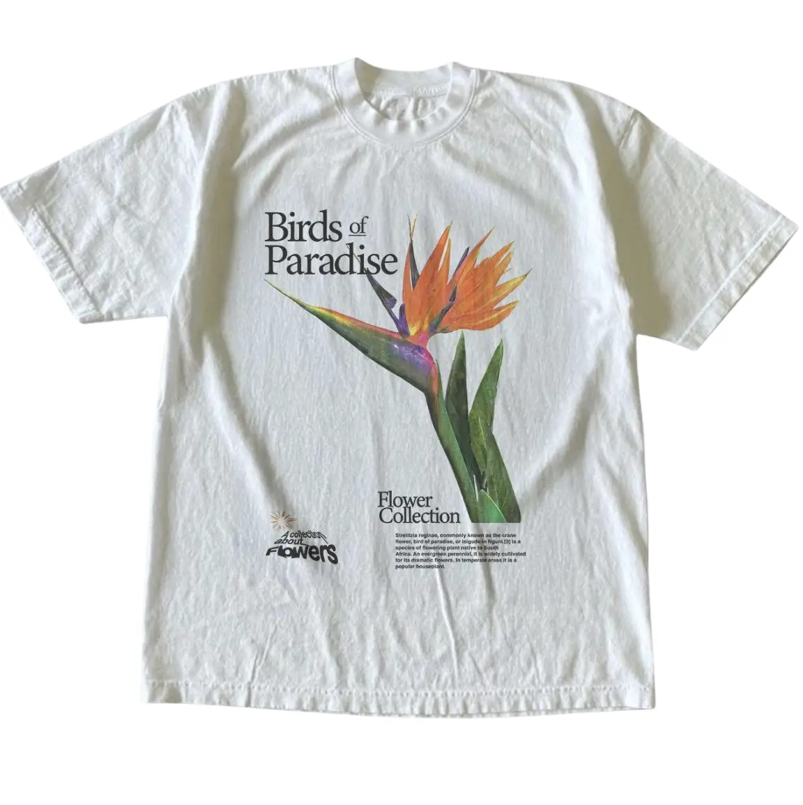 Bird Of Paradise Flower Collection T-Shirt, Flower Shirt, Natural Tee, Gifts Shirt, Unisex Vintage Graphic Tees Gothic Grunge Y2k Emo Scene Amity Affliction Style Clothes Men Women Streetwear
