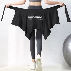 New one-piece privacy skirt curtain for women's yoga, covering the buttocks. Fitness, exercise, workout leggings with half-body coverage for buttocks, preventing exposure. Fitness, running, half-length short skirt for dancing. Quick-drying.