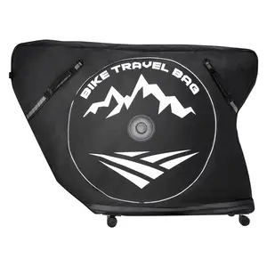 VEVOR Triathlon Bike Travel Bag, Summervibes,Summervibes, Transport Bicycle Storage Carry Bag with TSA Lock & Dual Zipper, Triathlon Bicycle Case Max. Wheelbase 42 in for Travel, Outdoor Use, Train Airplane Subway Transport