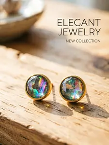 Lior(11215)gc.Iridescent Shell Studs
