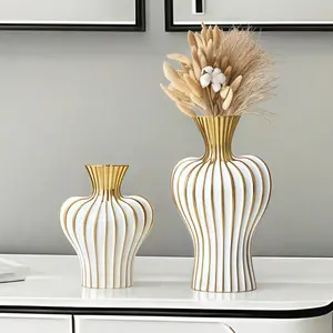 Vintage Style Ceramic Flower Vase, Unique Shape for Home Decor, Living Room Table Decoration, Office Desk Insert, Dried Flowers & Fresh Flowers, Ceramic Bouquet Vase, Modern Ceramic Vase