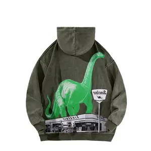 Retro Sinclair Dinosaur Gas Station Hoodie – A retro American-style gas station dinosaur logo sweatshirt, featuring a 70's garage work wear style street wear, made in the USA, with classic casual men's lettering.