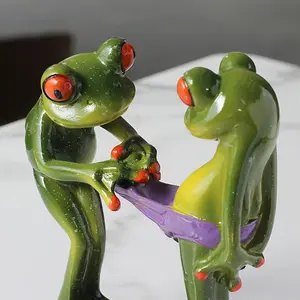 Funny Frog Yoga Pose Figurine, Miniature Garden Decor, Creative Animal Statue, DIY Plant Landscape Gift, Fun Frog Sculpture