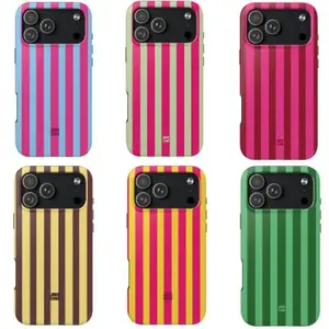 Jimo Corna Bold Stripe iPhone Case – Trendy Aesthetic Protective Phone Cover for iPhone 17 16 15 14 13 12 11 Series