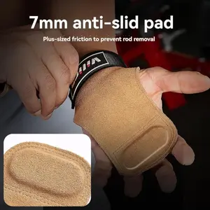 Weightlifting Gloves 2 Pairs, Leather Palm Protection, Half-Finger Fitness Gloves, Unisex Gym Training, Pull-Ups Grip Pad