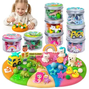 CRAFTSPOT! 8-Pack Play Dough Jars, Reusable Sensory Play Kit for Kids, Non-Toxic, Educational Creative Playdough,Birthday Valentines Gift,Party Favors, Goodie Bags, Boys Girls Home Preschool Classroom