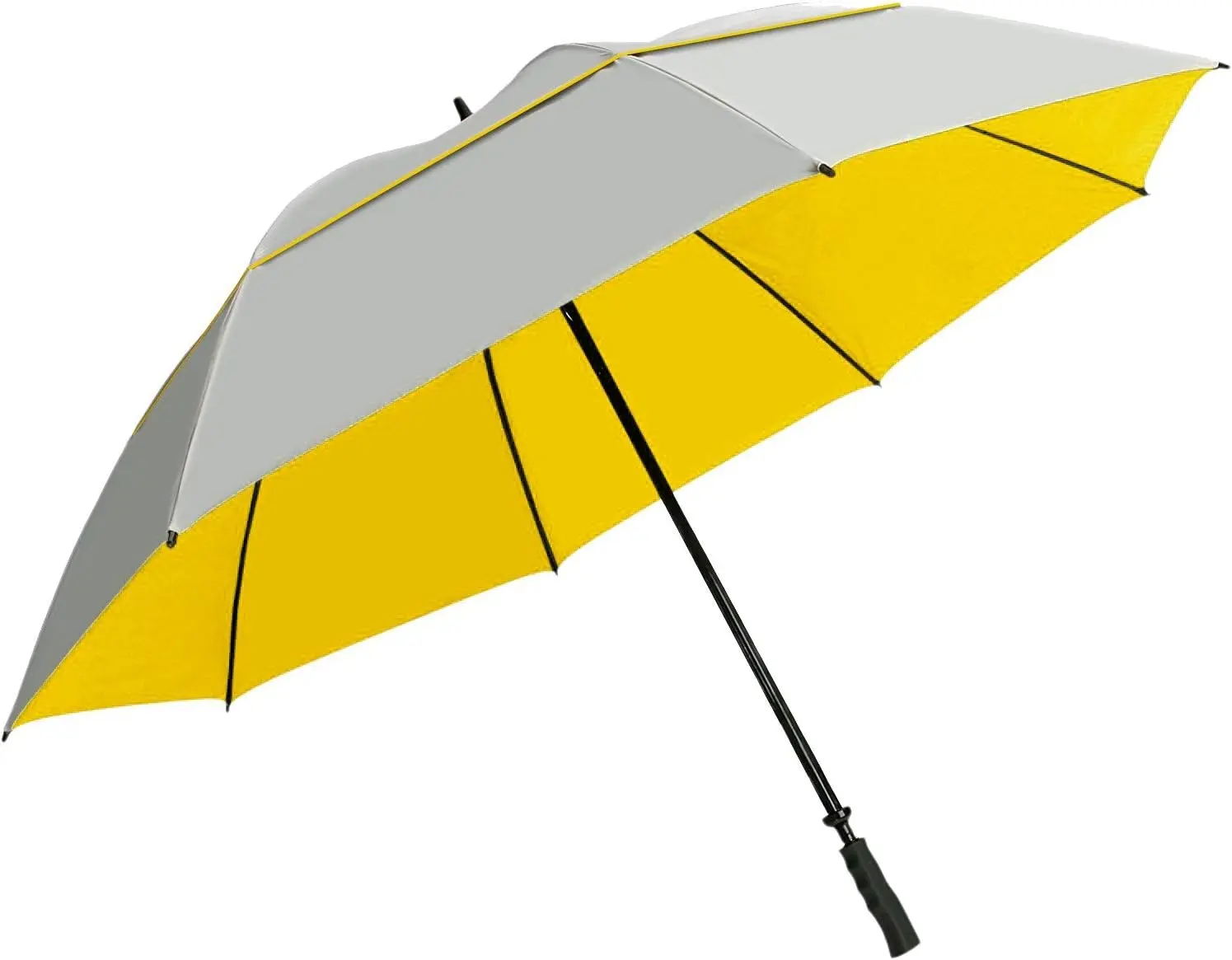 68” Arc UV Protection Vented Double-Canopy Umbrella with 57” Diameter, Fiberglass Construction, Comfortable Grip, Wind-Resistant Design