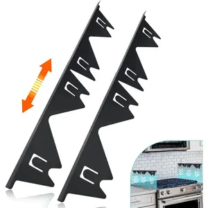 Stove Gap Covers Stainless Steel, 2 Pack Stove Gap Filler Easy Retractable Length 13.8" to 27.5", Width 0.79"  Stove Gap Guards Range Trim Kit, Heat Resistant Guard Between Stove Top & Counter