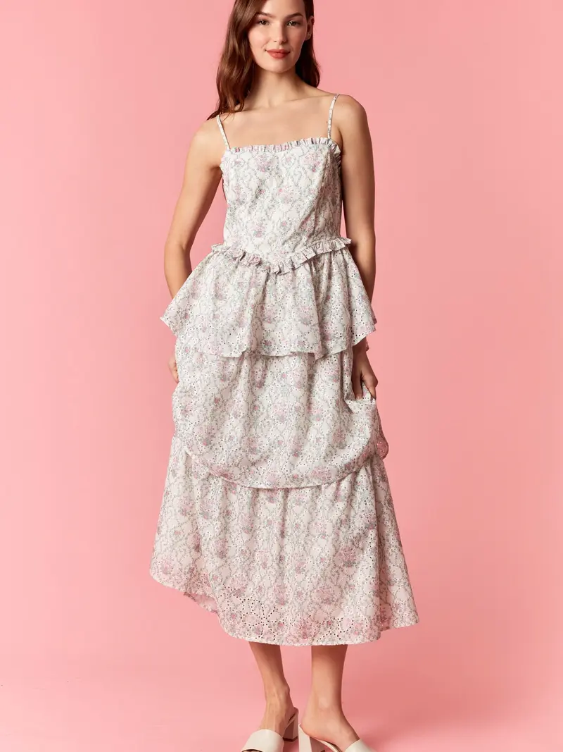 renaissance dress layers Renaissance Dress with Corset Pink / Small main image 1