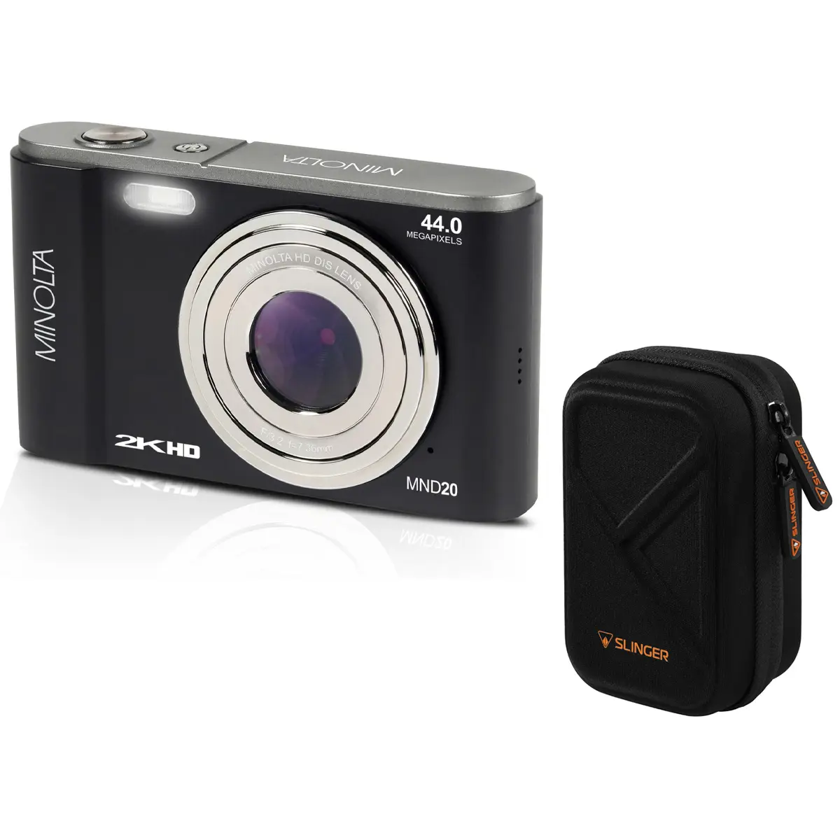 Minolta MND20 44 MP 2.7K Ultra HD Digital Camera (Black) With Slinger Camera case