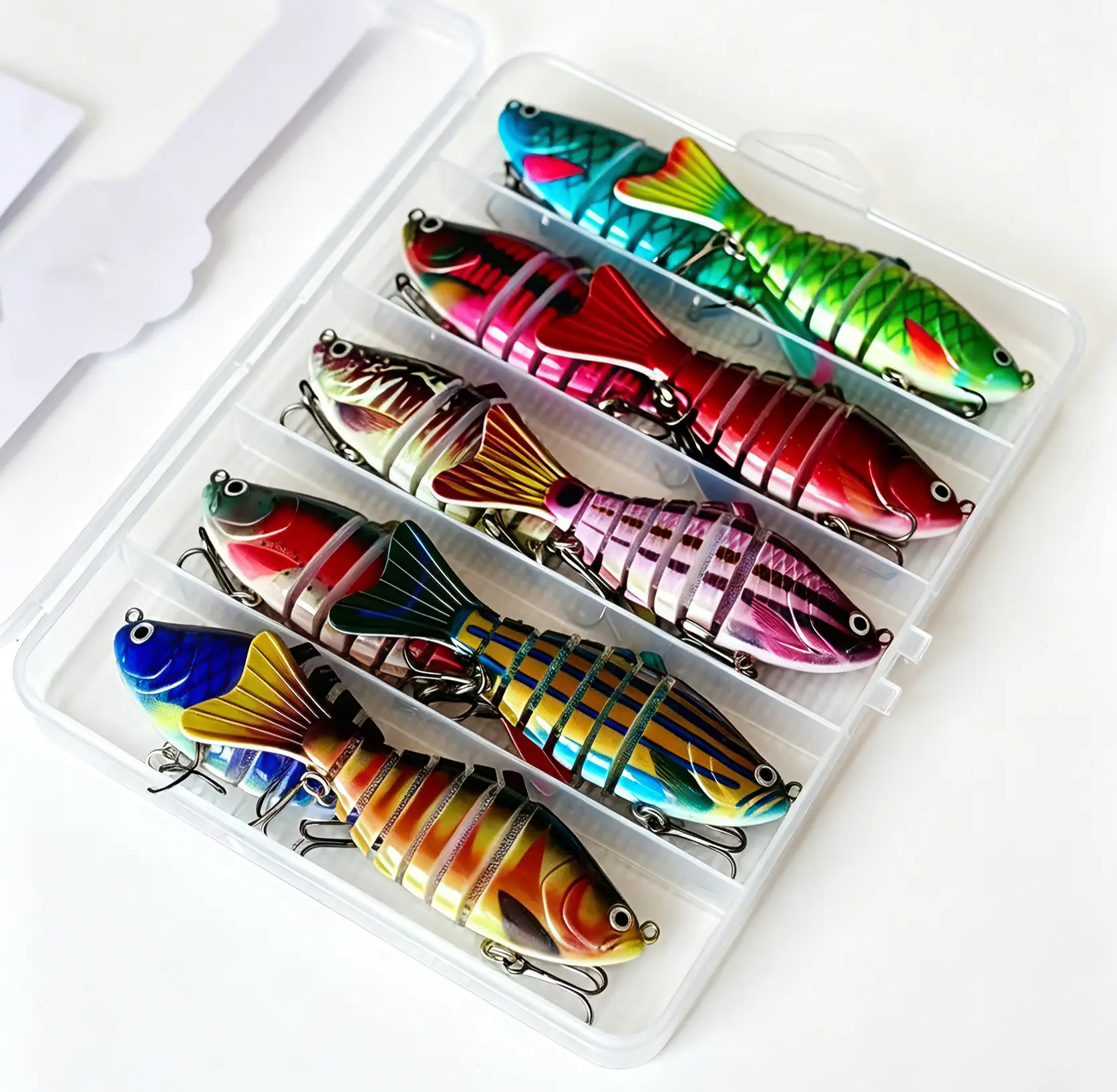 5/10PCS/Set Fishing Lures for Bass Trout 3.9in"Multi Jointed Swimbaits Slow Sinking Bionic Lifelike Swimming Bass Lures Freshwater Saltwater Bass Fishing baits Kit Dealsforyoudays, Fathersdaygift