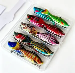 5/10PCS/Set Fishing Lures for Bass Trout 3.9in"Multi Jointed Swimbaits Slow Sinking Bionic Lifelike Swimming Bass Lures Freshwater Saltwater Bass Fishing baits Kit Dealsforyoudays, Fathersdaygift